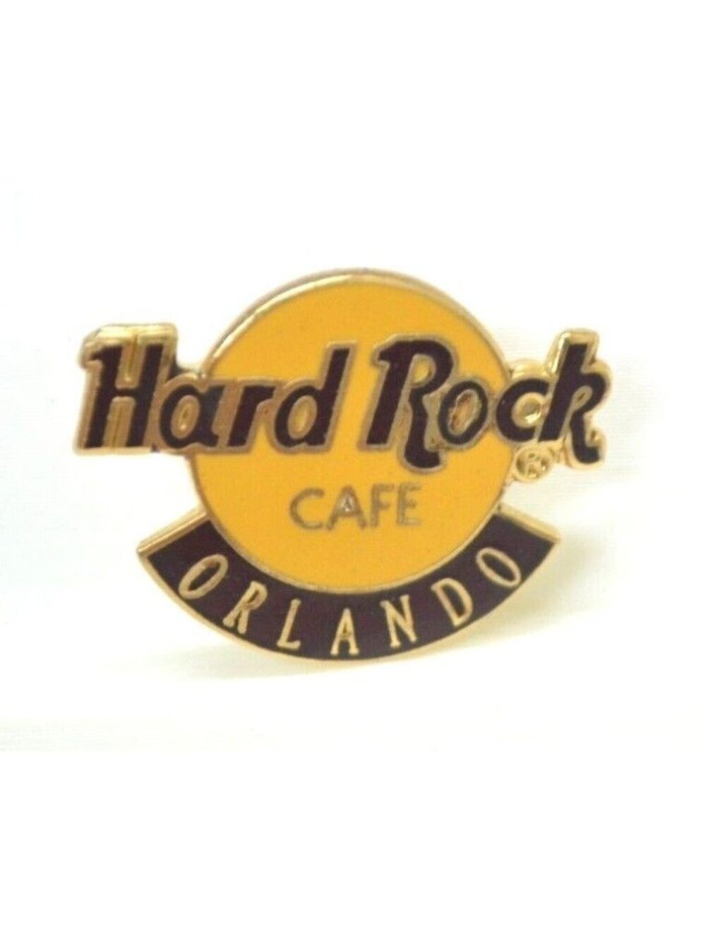 Hard Rock Cafe Pin Orlando Gold Tone Enamel Lapel Gear Collectible